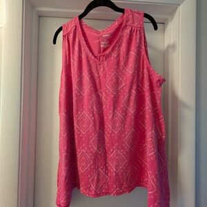 Sonoma Vivid Pink Geometric Tank Top